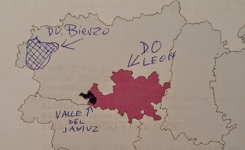 Mapa general viñedos del Jamuz