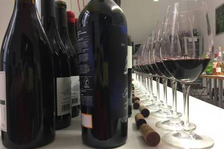 Muestras de vino preparadas para volverse a catar comparativamente