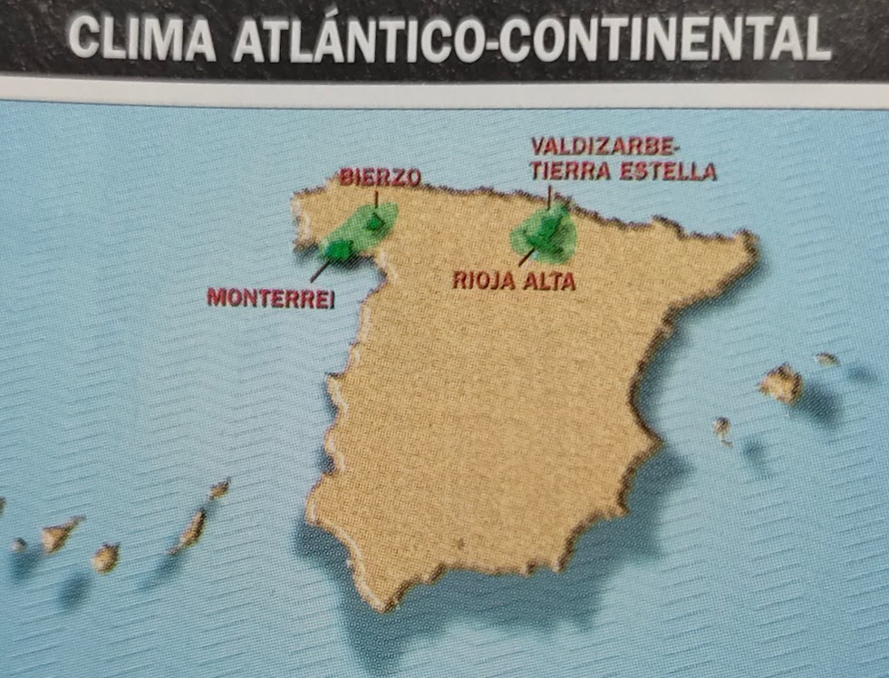 Mapa del clima atlántico continental