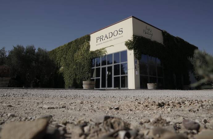 Blick auf die Weinkellerei Pagos del Moncayo von außen.