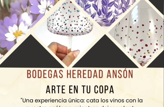 Promotional poster of the services offered at the Heredad Ansón winery.
