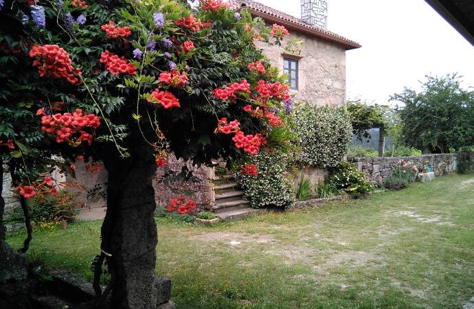 Bild der Außenanlagen des Landhauses.