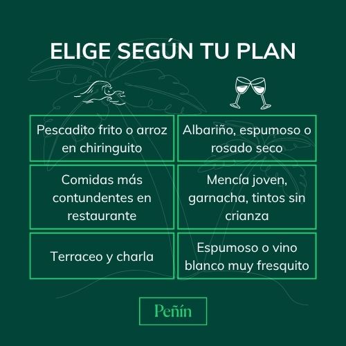 Elige qu&eacute; vino vas a tomar seg&uacute;n el plan que tengas en mente.