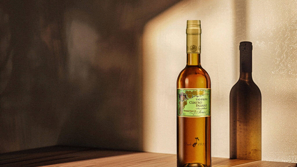 Botella Tío Pepe Cuatro Palmas.
