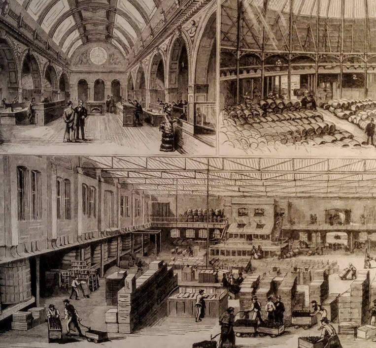 Almacenes del importador inglés de González Byass en el siglo XIX.