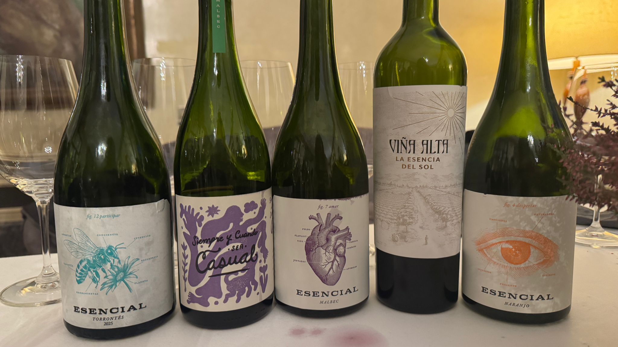 Imagen de algunos de los vinos que participaron en el sal&oacute;n de los vinos mendocinos.