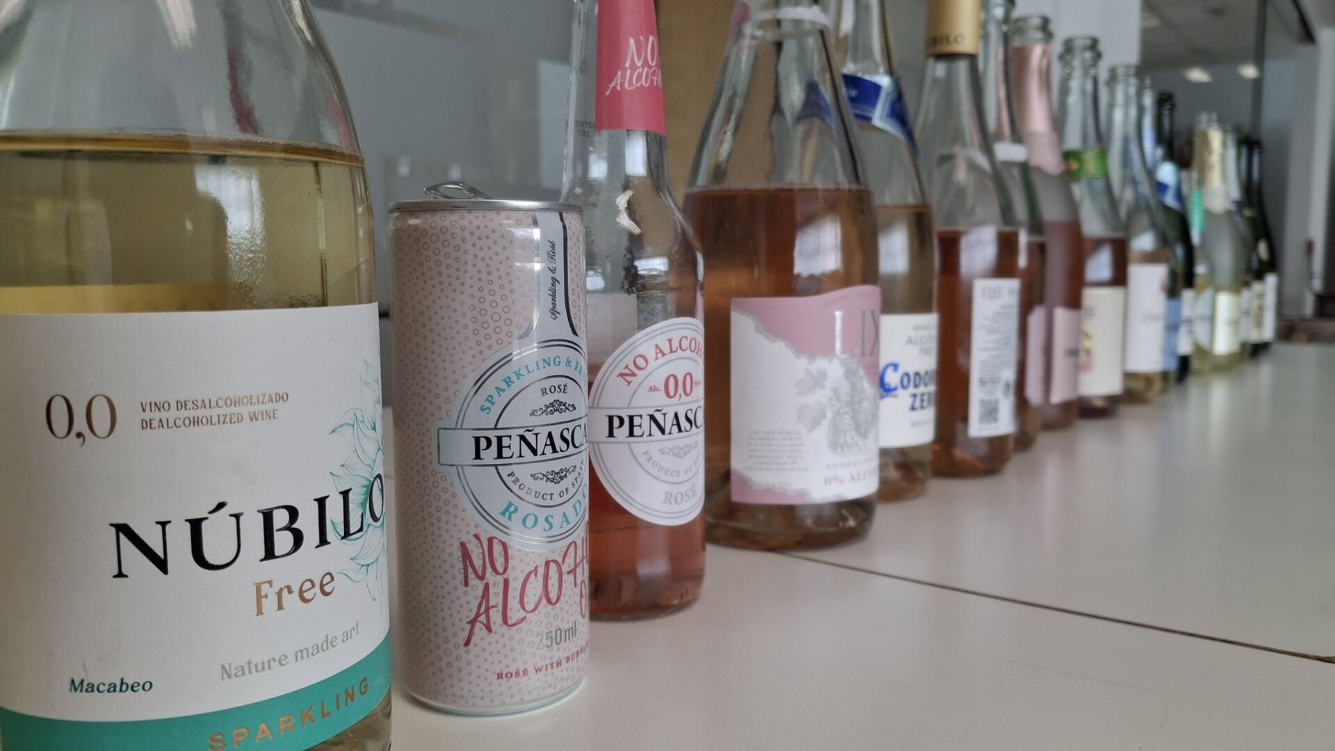 Muestras de vinos sin alcohol.