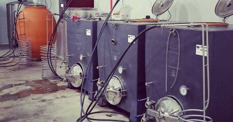 Image of the tanks in the cellar.