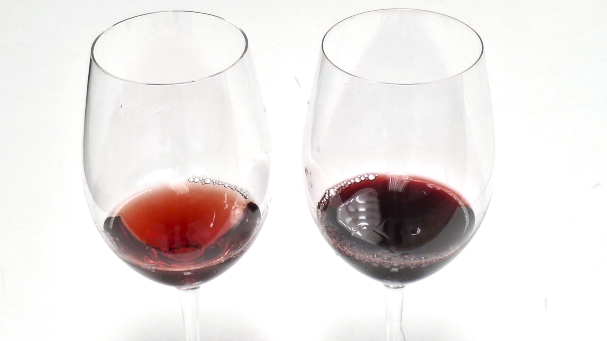 Diferencias de color en vinos tintos.