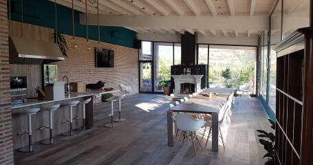 A photo of the winery's living room.