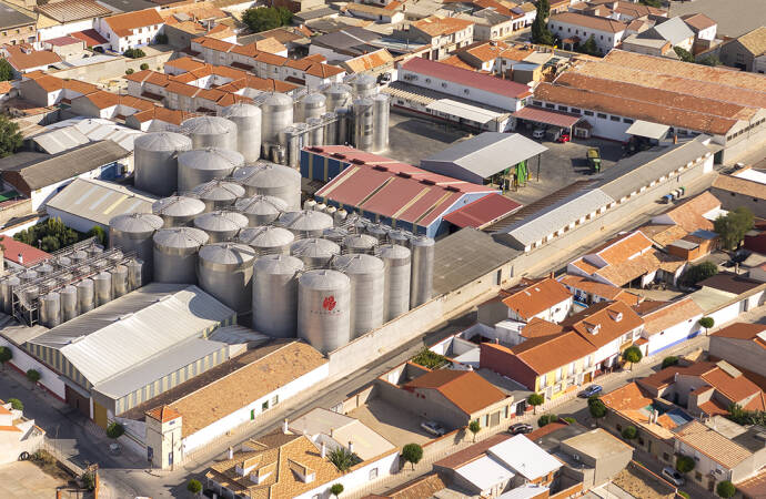 Aerial view of the winery.